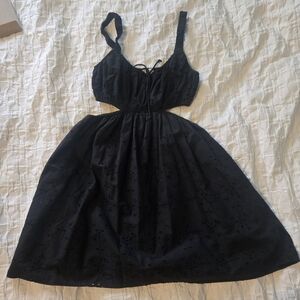 American Eagle Black Eyelet Lace Cutout Dress